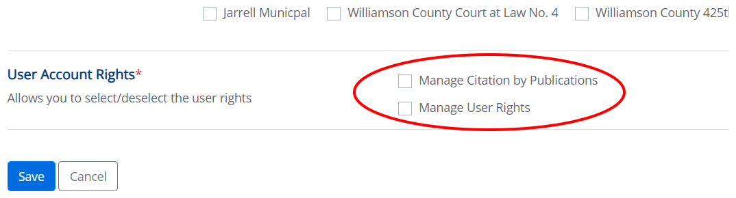 CBP Clerk 11 Manage CBP checkbox