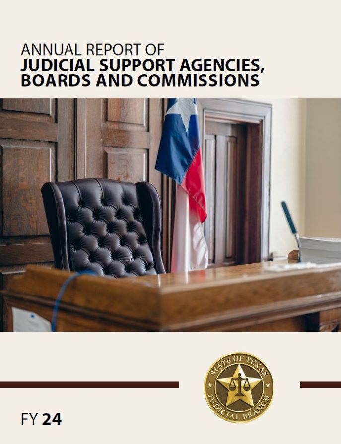 Cover of the FY 2024 Annual Report of the Judicial Support Agencies, Boards and Commissions